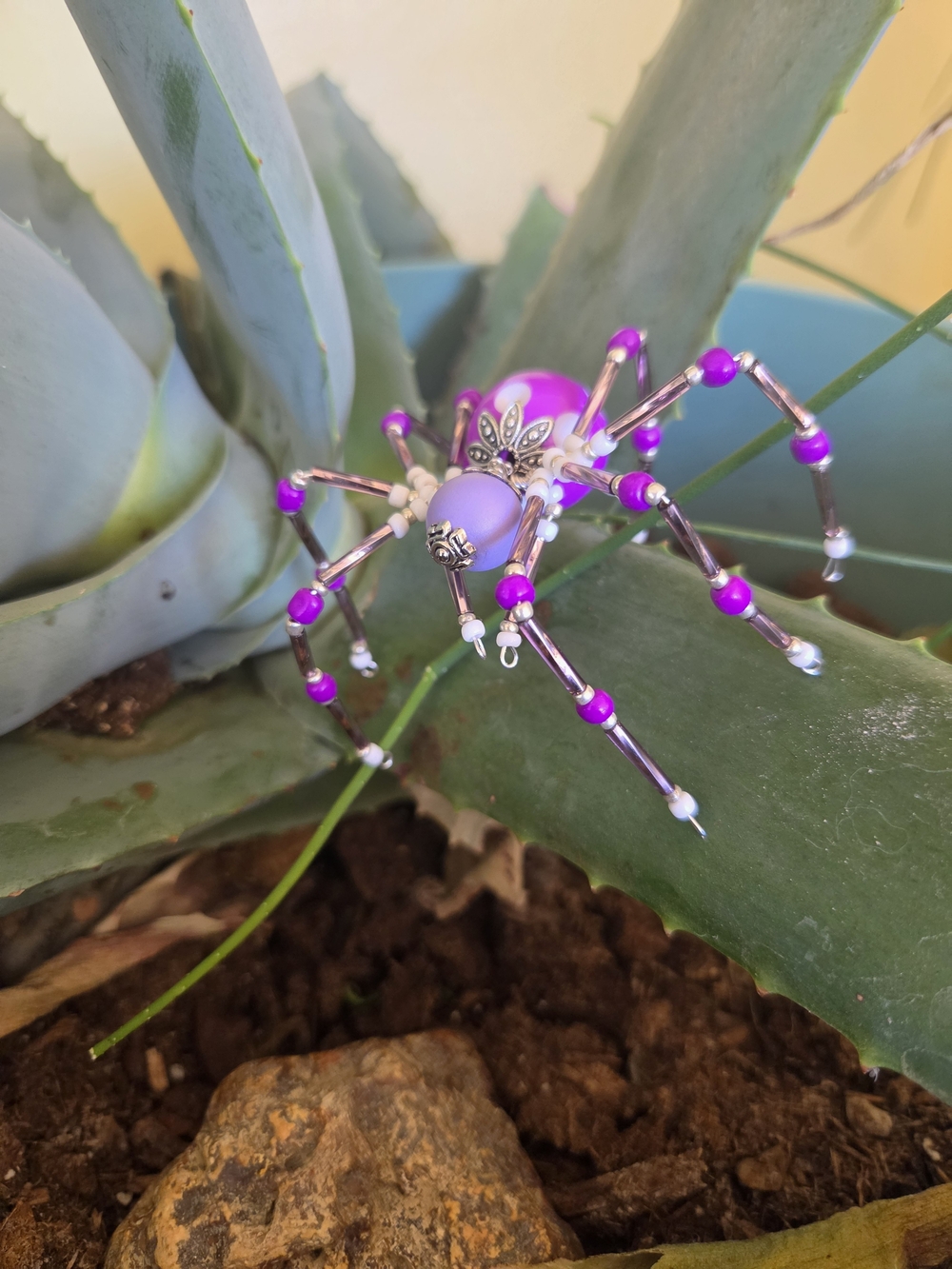 Beaded Purple Spider